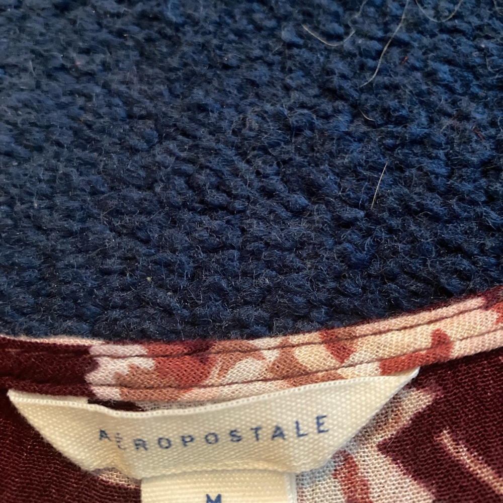 Aeropostale Maroon and Cream Top